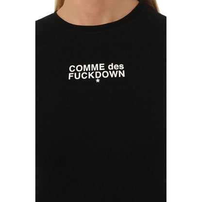 Black Cotton Women Tank Top-Comme Des Fuckdown-LabelTerrace.com
