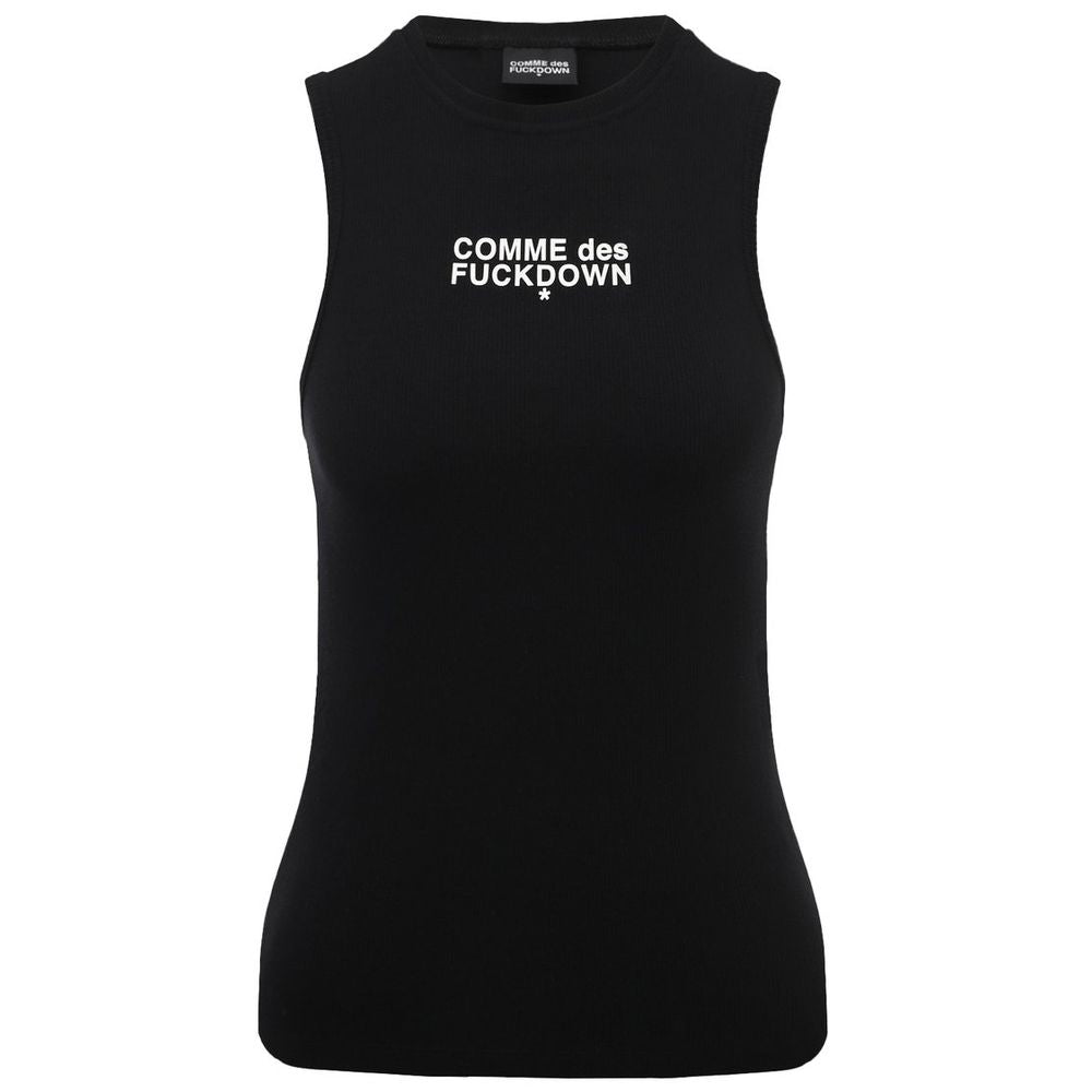 Black Cotton Women Tank Top-Comme Des Fuckdown-LabelTerrace.com