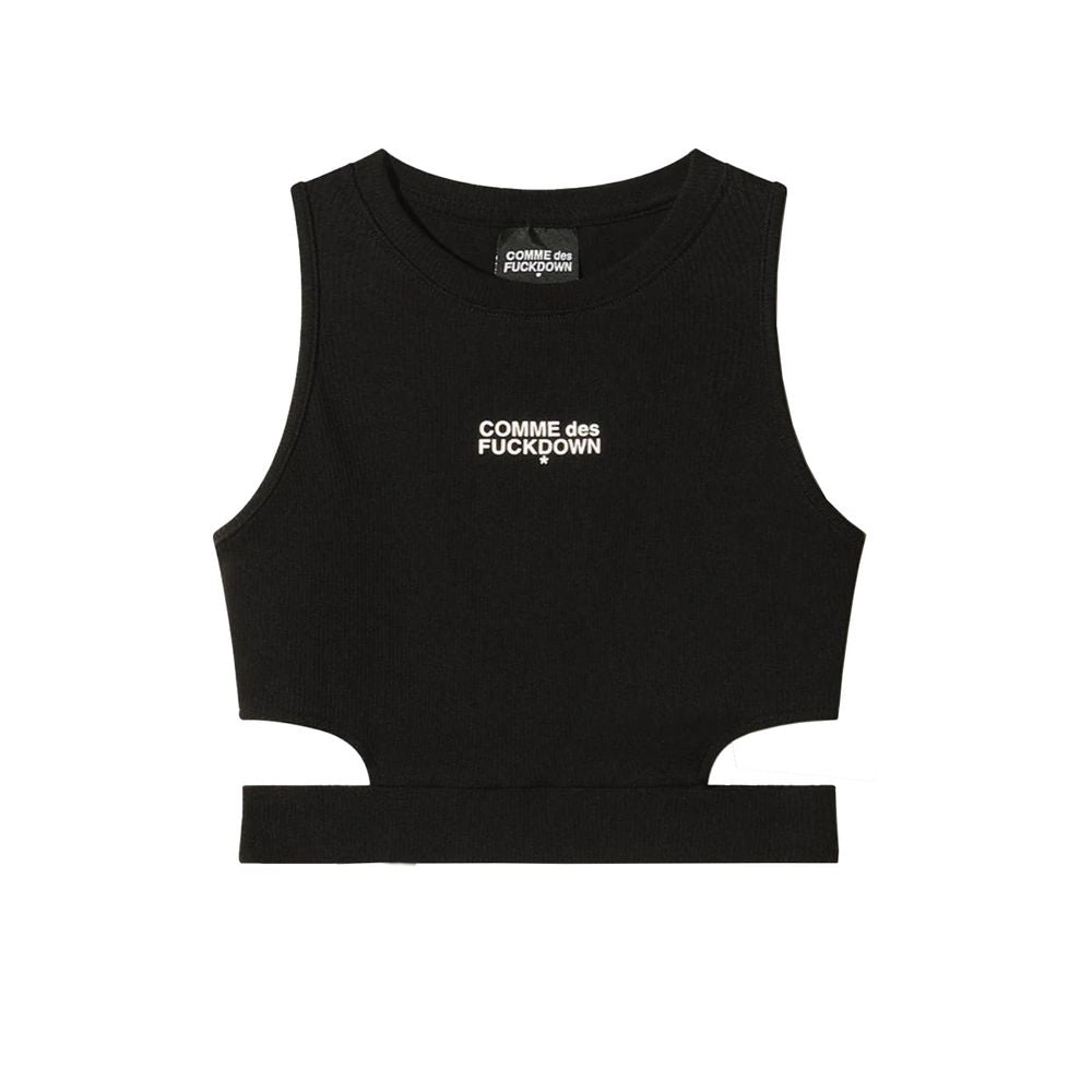 Black Cotton Women Top-Comme Des Fuckdown-LabelTerrace.com