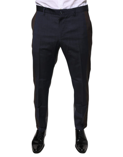 Black Cotton Wool Formal Dress Pants-Dolce & Gabbana-LabelTerrace.com