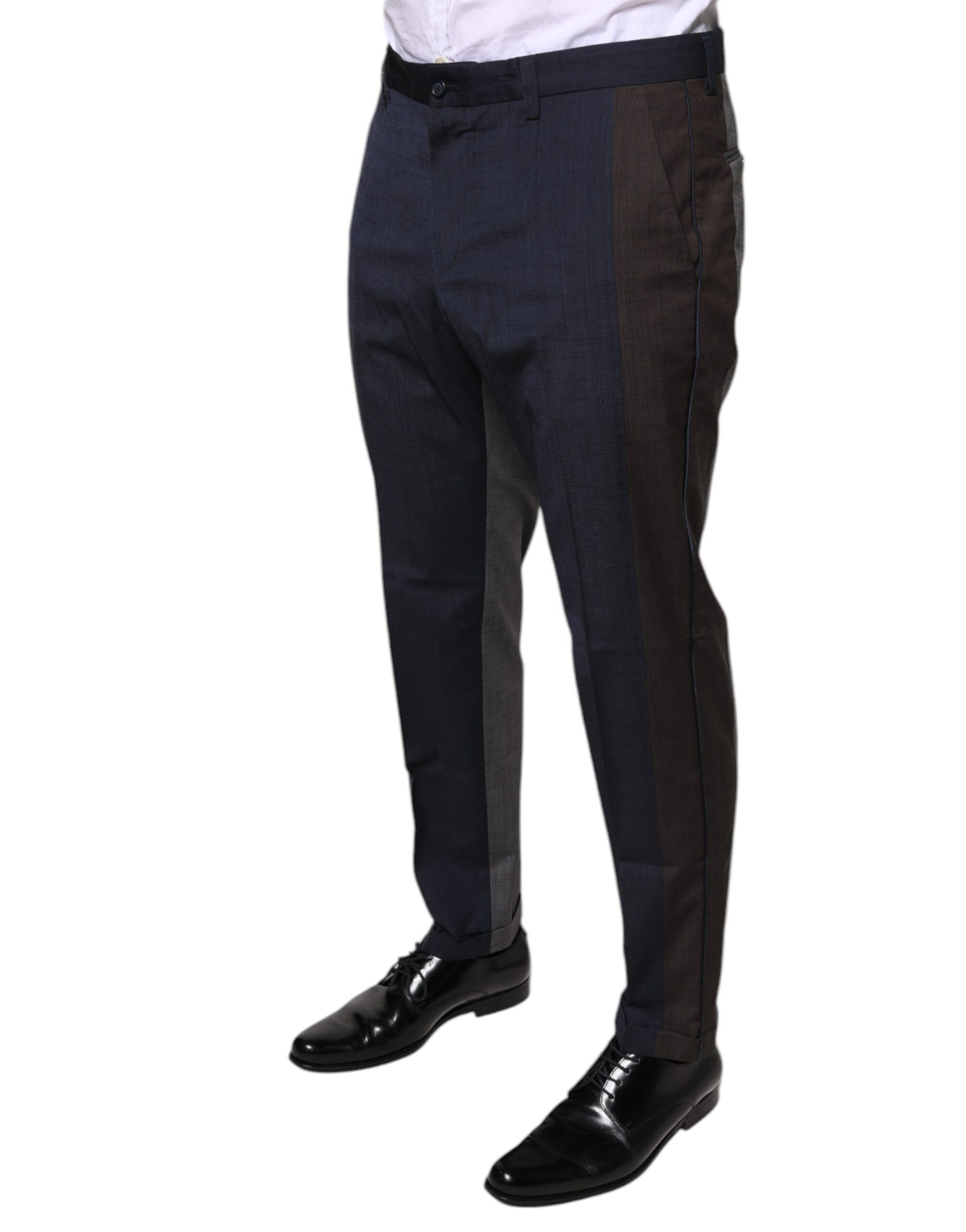 Black Cotton Wool Formal Dress Pants-Dolce & Gabbana-LabelTerrace.com
