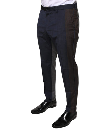 Black Cotton Wool Formal Dress Pants-Dolce & Gabbana-LabelTerrace.com