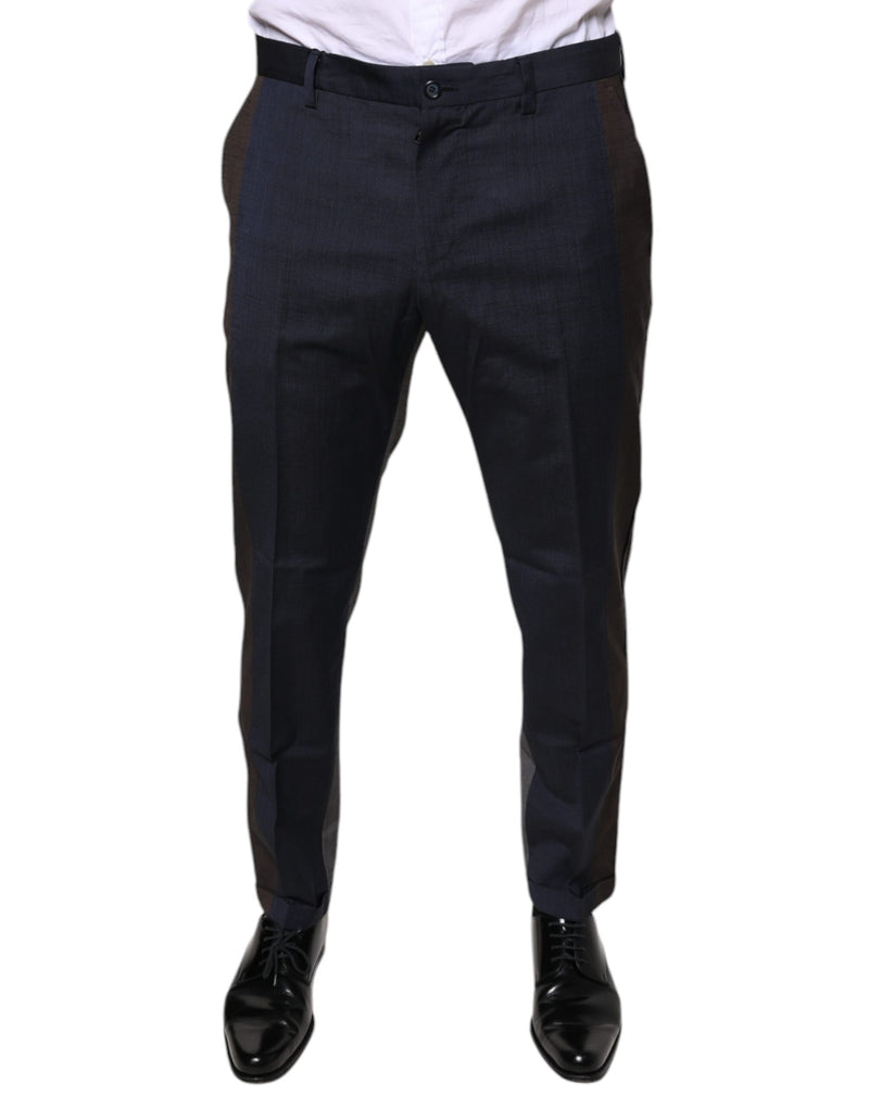 Black Cotton Wool Formal Dress Pants-Dolce & Gabbana-LabelTerrace.com