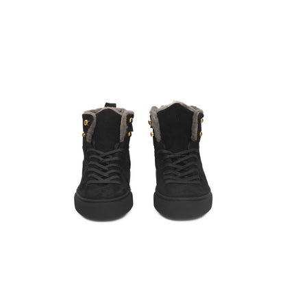 Black Cowhide Women High Sneaker-Cerruti 1881-LabelTerrace.com