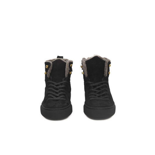Black Cowhide Women High Sneaker-Cerruti 1881-LabelTerrace.com