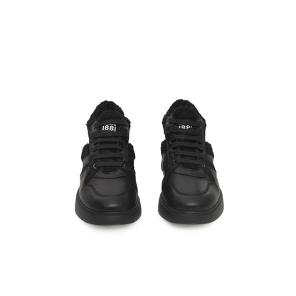 Black Cowhide Women Platform Sneaker-Cerruti 1881-LabelTerrace.com