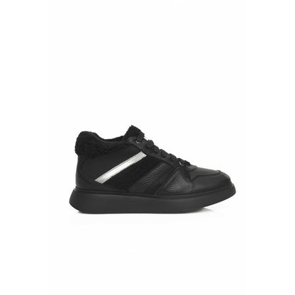 Black Cowhide Women Platform Sneaker-Cerruti 1881-LabelTerrace.com