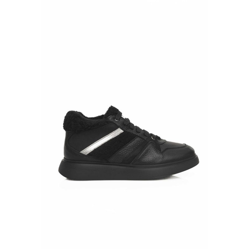 Black Cowhide Women Platform Sneaker-Cerruti 1881-LabelTerrace.com