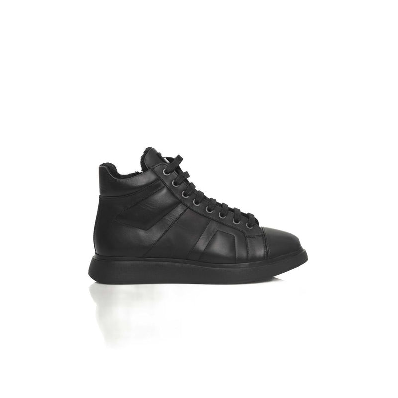 Black Cowhide Women Sneaker-Cerruti 1881-LabelTerrace.com