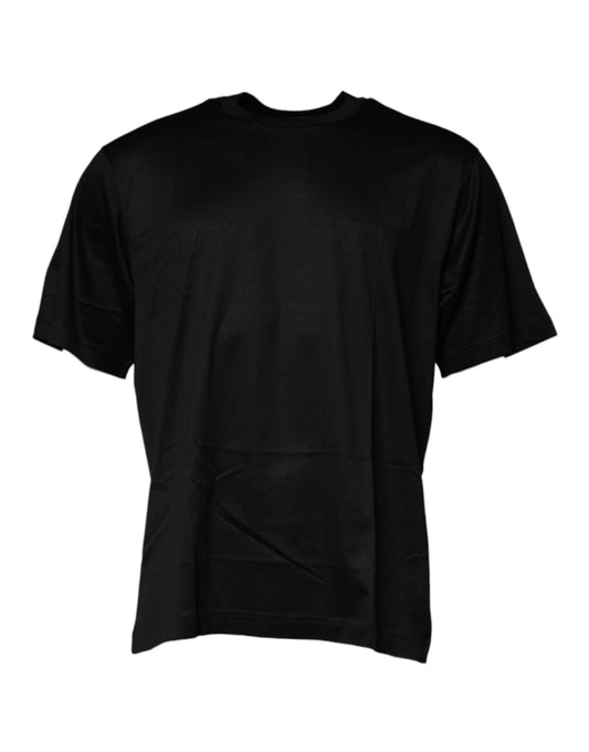 Black Crew Neck Short Sleeve T-shirt-Dolce & Gabbana-LabelTerrace.com