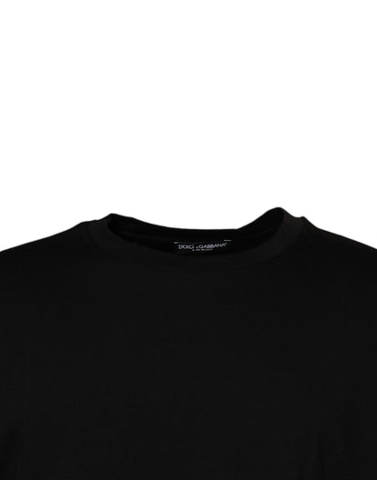 Black Crew Neck Short Sleeve T-shirt-Dolce & Gabbana-LabelTerrace.com