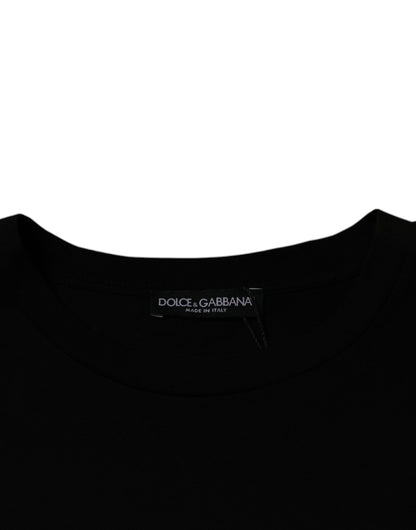 Black Crew Neck Short Sleeve T-shirt-Dolce & Gabbana-LabelTerrace.com