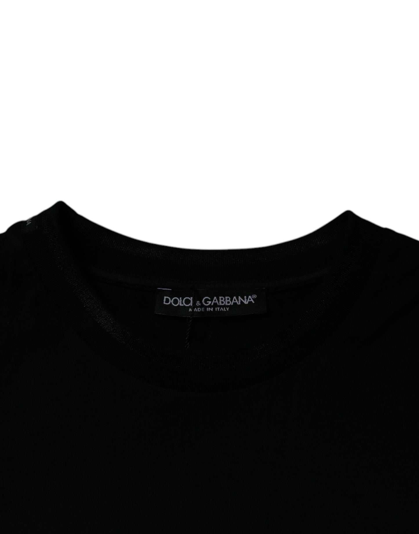 Black Crew Neck Short Sleeve T-shirt-Dolce & Gabbana-LabelTerrace.com