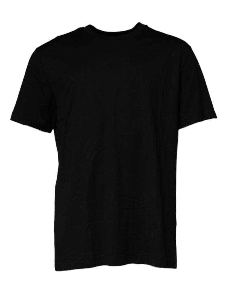 Black Crew Neck Short Sleeve T-shirt-Dolce & Gabbana-LabelTerrace.com
