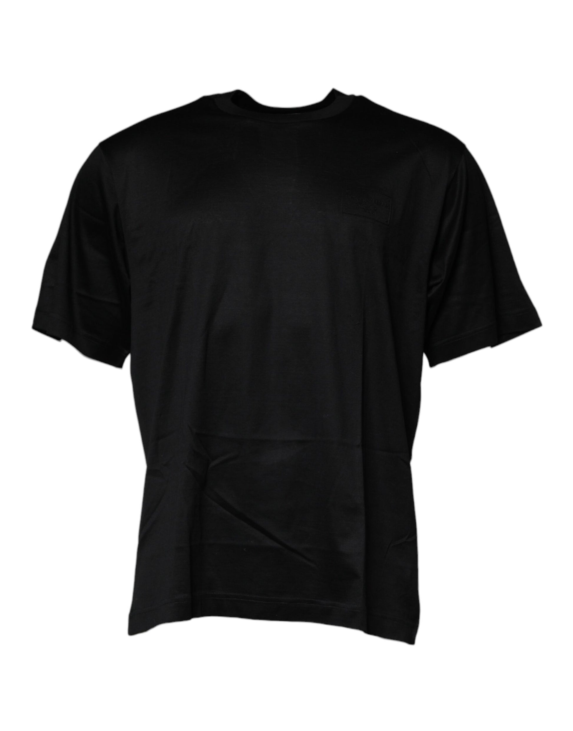 Black Crew Neck Short Sleeve T-shirt-Dolce & Gabbana-LabelTerrace.com