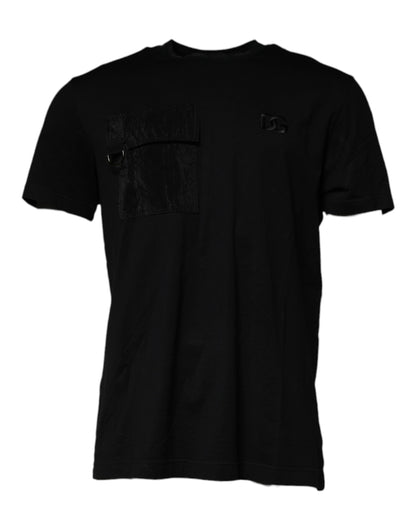 Black Crew Neck Short Sleeve T-shirt-Dolce & Gabbana-LabelTerrace.com