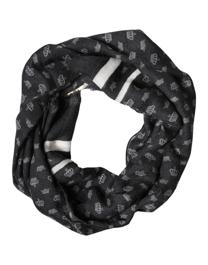 Black Crown Cashmere Neck Wrap Shawl Scarf