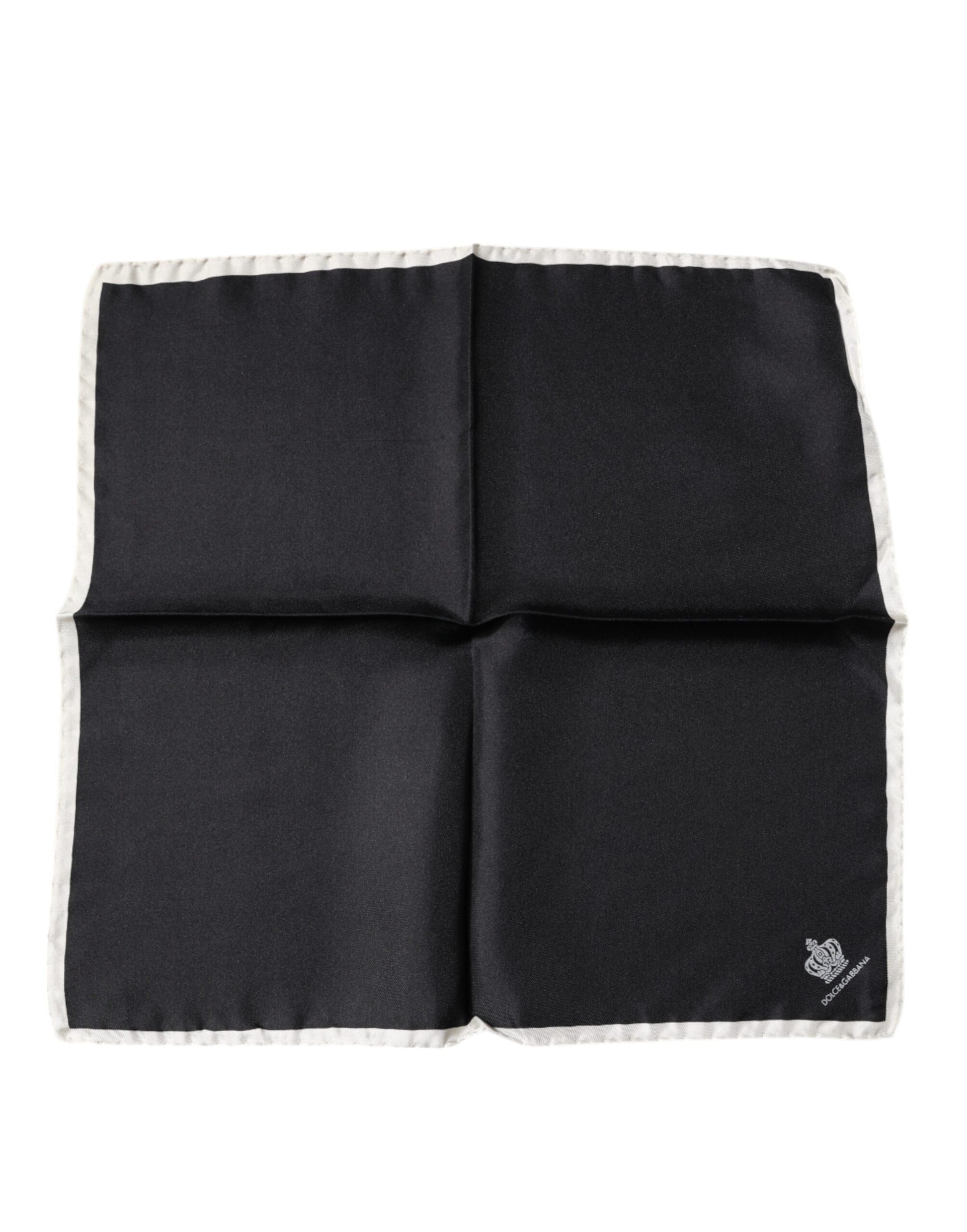 Black Crown Logo Square Handkerchief Scarf-Dolce & Gabbana-LabelTerrace.com