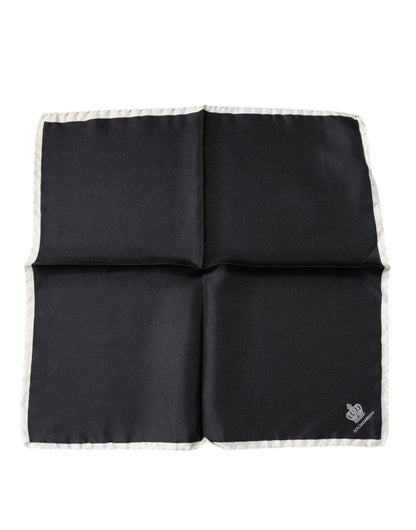 Black Crown Logo Square Handkerchief Scarf-Dolce & Gabbana-LabelTerrace.com