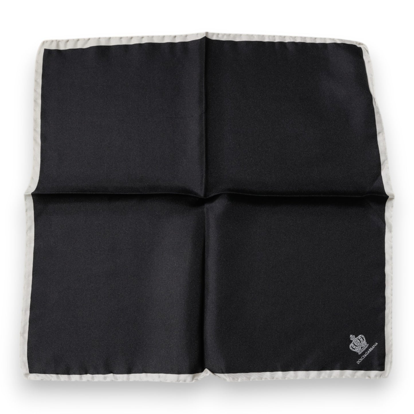 Black Crown Logo Square Handkerchief Scarf-Dolce & Gabbana-LabelTerrace.com