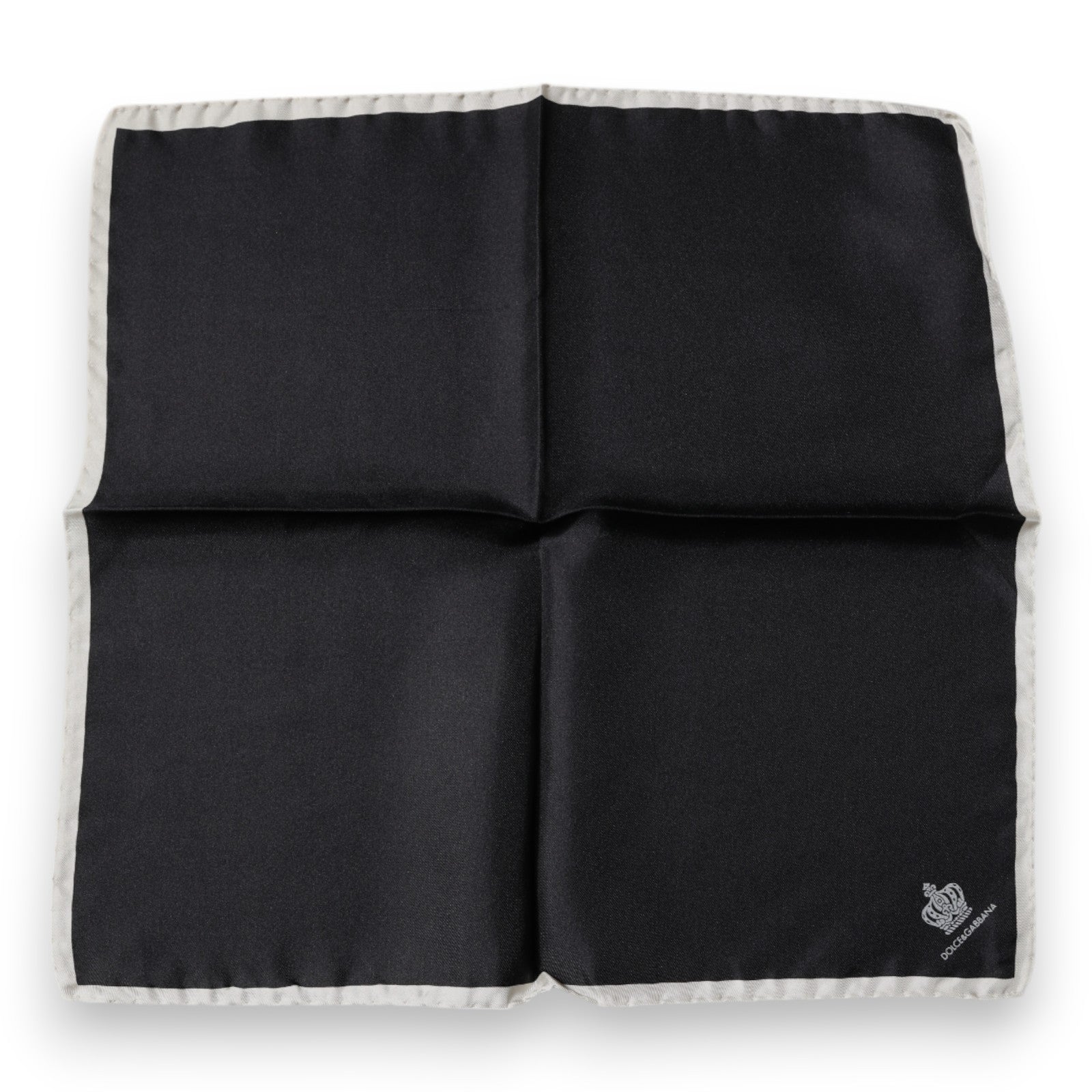 Black Crown Logo Square Handkerchief Scarf-Dolce & Gabbana-LabelTerrace.com