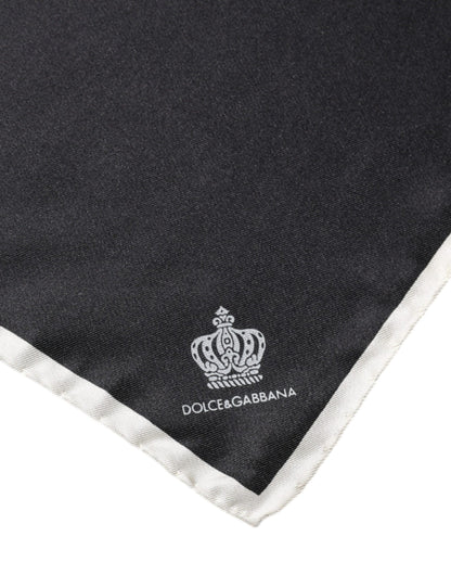 Black Crown Logo Square Handkerchief Scarf-Dolce & Gabbana-LabelTerrace.com