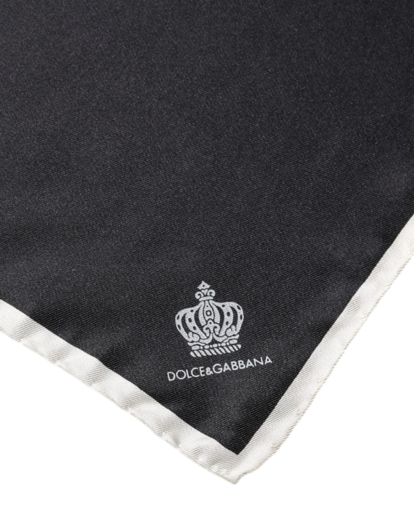 Black Crown Logo Square Handkerchief Scarf-Dolce & Gabbana-LabelTerrace.com