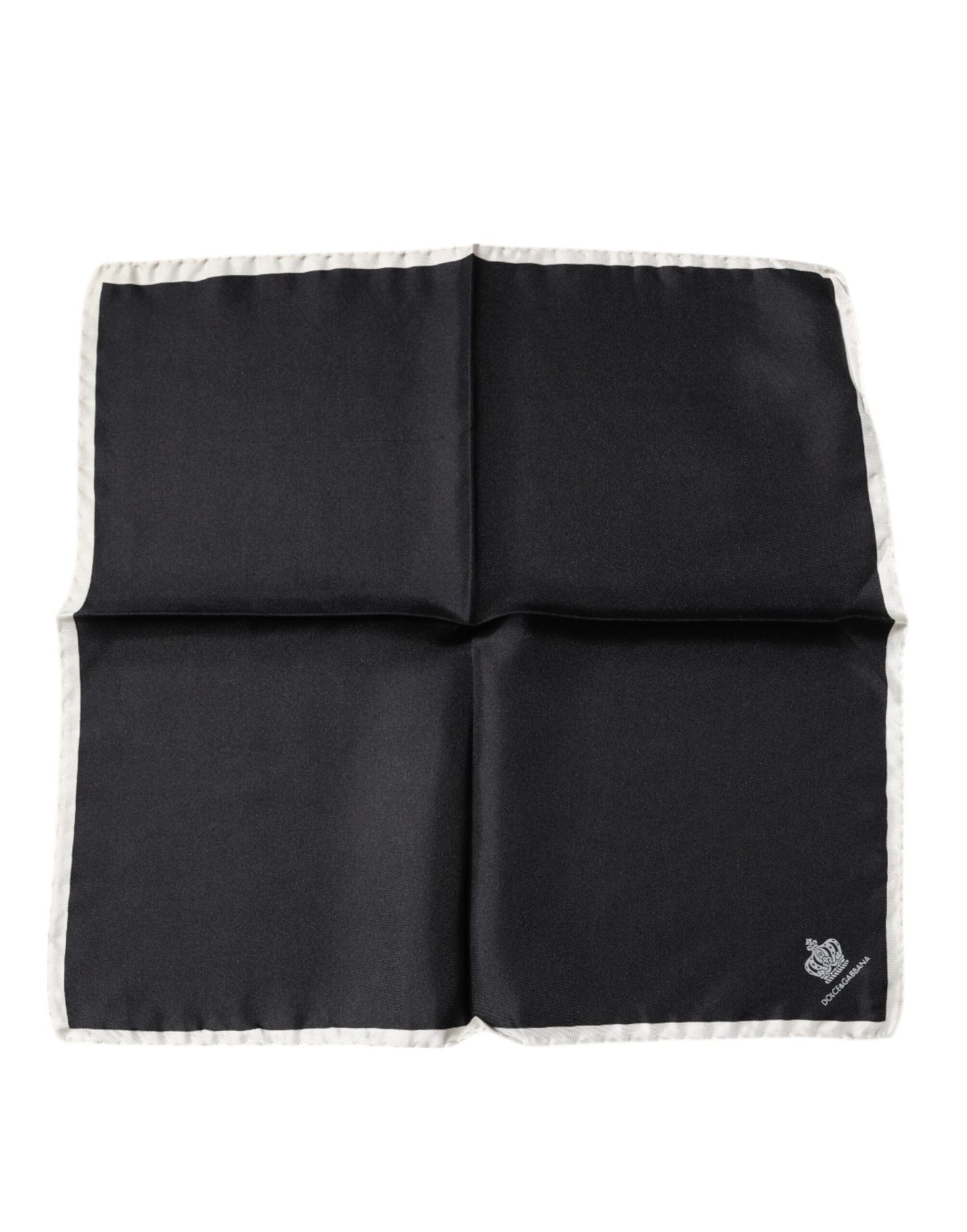Black Crown Logo Square Handkerchief Scarf-Dolce & Gabbana-LabelTerrace.com