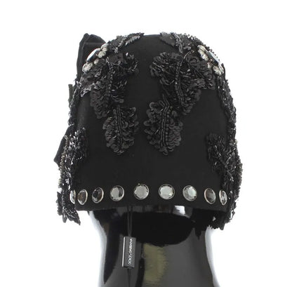 Black Crystal Gold Cherries Brooch Hat-Dolce & Gabbana-LabelTerrace.com