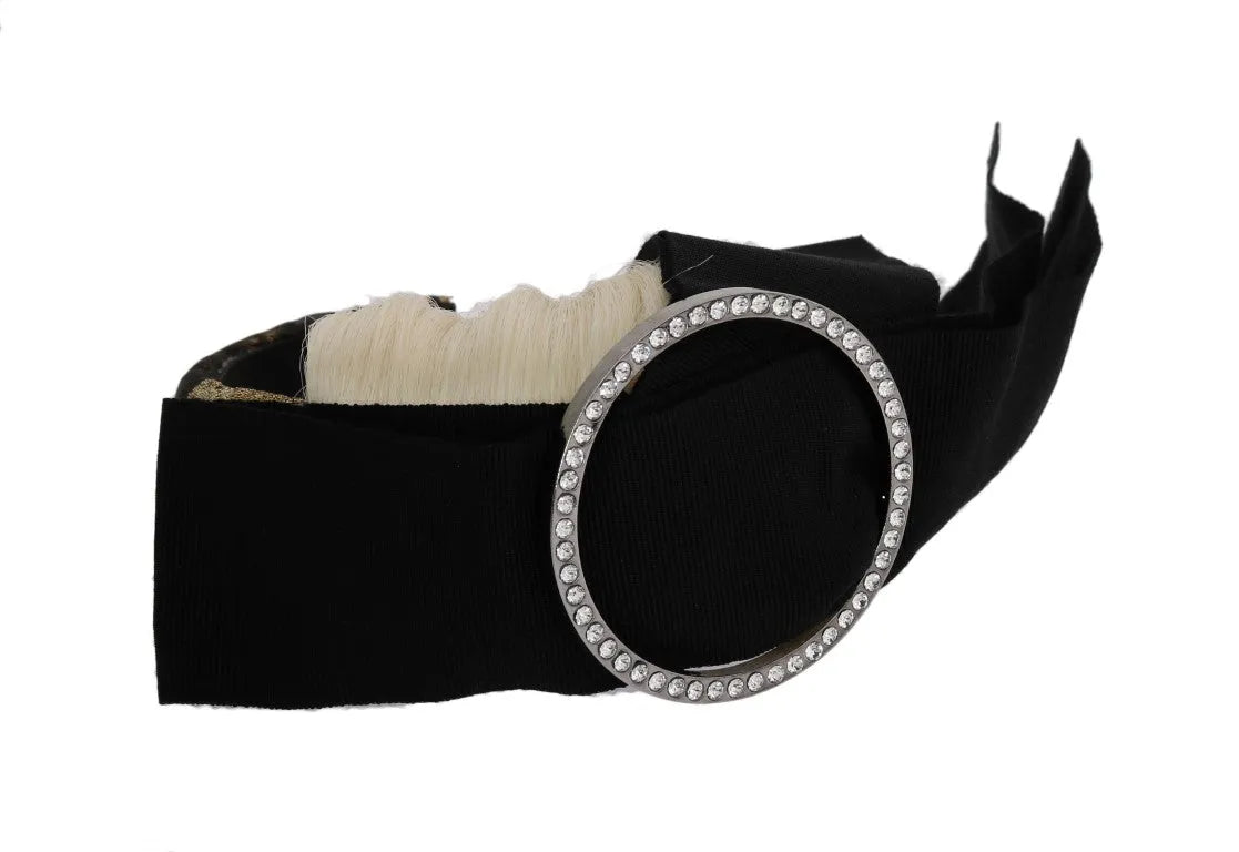 Black Crystal White Diadem Headband-Dolce & Gabbana-LabelTerrace.com