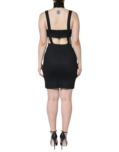 Black Cut Out Sleeveless Bodycon Mini Dress-Dolce & Gabbana-LabelTerrace.com