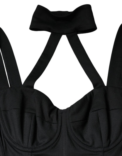 Black Cut Out Sleeveless Bodycon Mini Dress-Dolce & Gabbana-LabelTerrace.com
