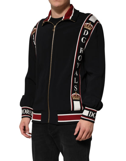 Black DG King Full Zip Sweatshirt Sweater-Dolce & Gabbana-LabelTerrace.com