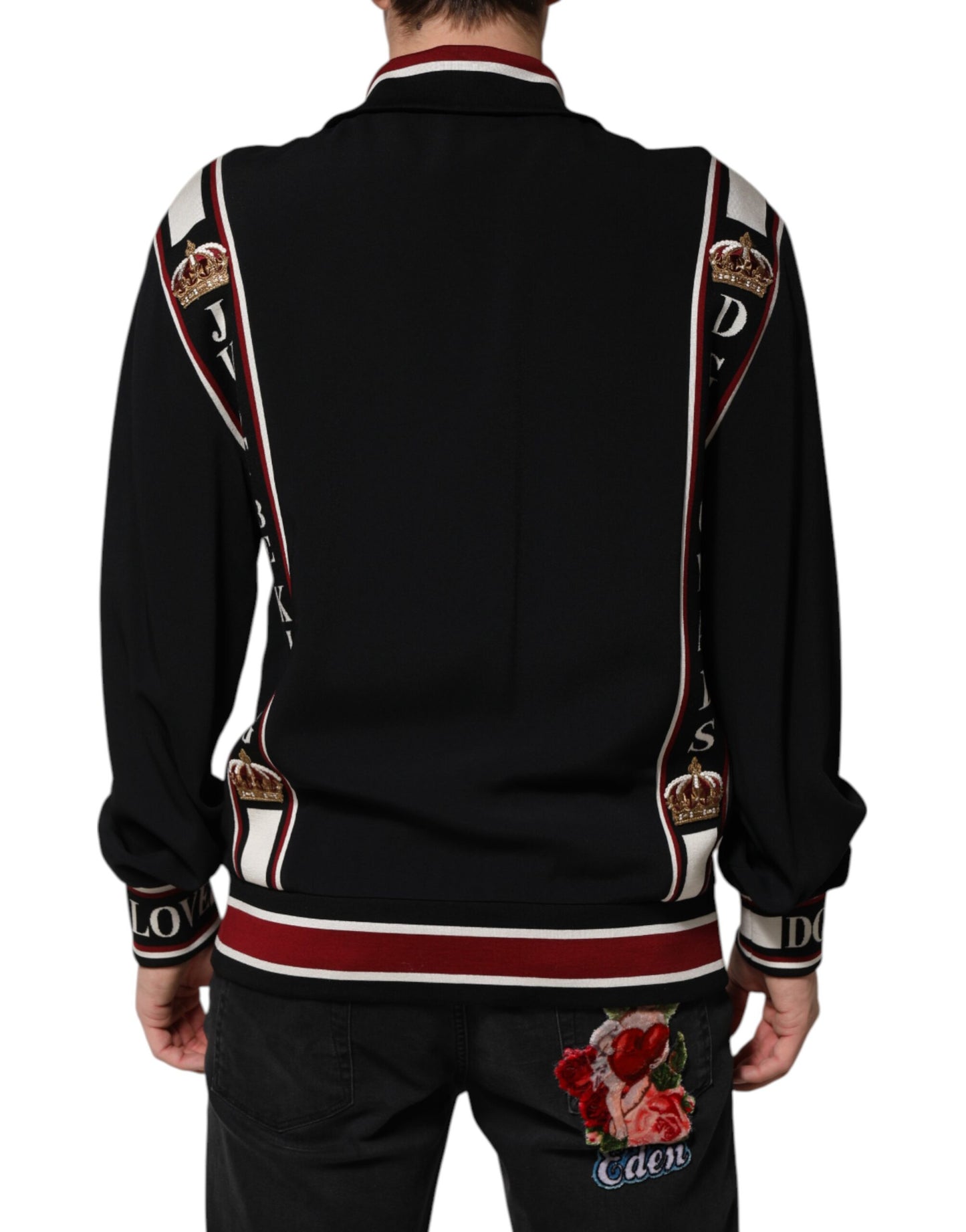 Black DG King Full Zip Sweatshirt Sweater-Dolce & Gabbana-LabelTerrace.com