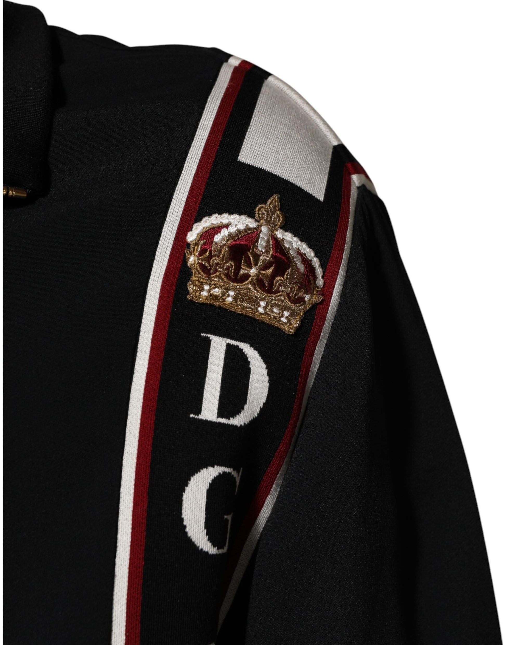 Black DG King Full Zip Sweatshirt Sweater-Dolce & Gabbana-LabelTerrace.com