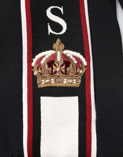 Black DG King Full Zip Sweatshirt Sweater-Dolce & Gabbana-LabelTerrace.com