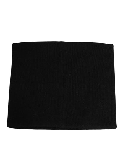 Black D&G Logo Cashmere Knitted Men One Size Scarf