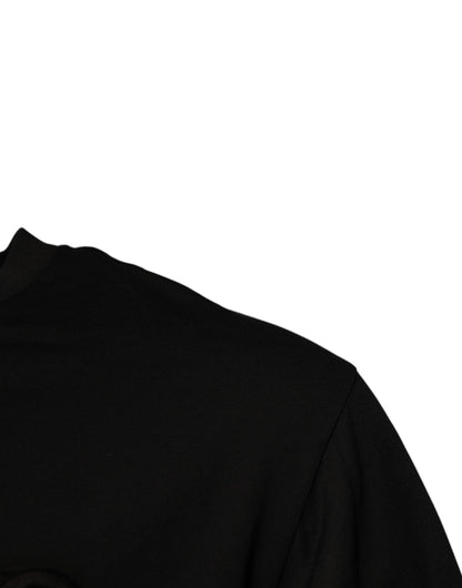 Black DG Logo Cotton Crew Neck T-shirt-Dolce & Gabbana-LabelTerrace.com