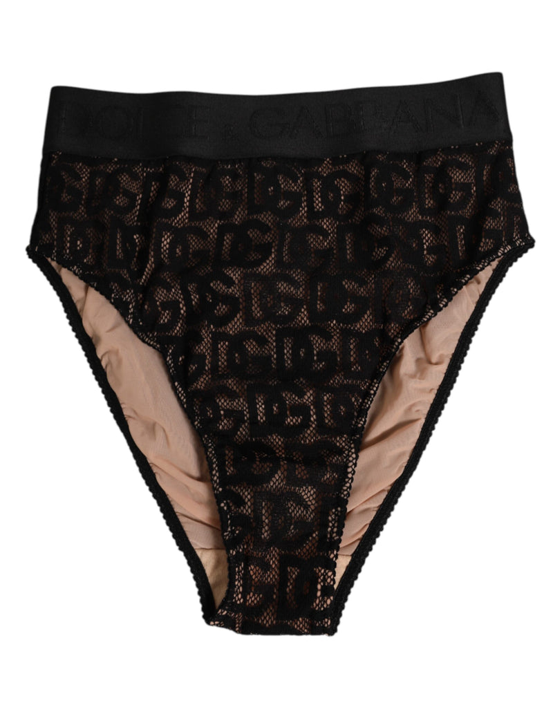Black DG Logo Lace High Brief Panty Underwear