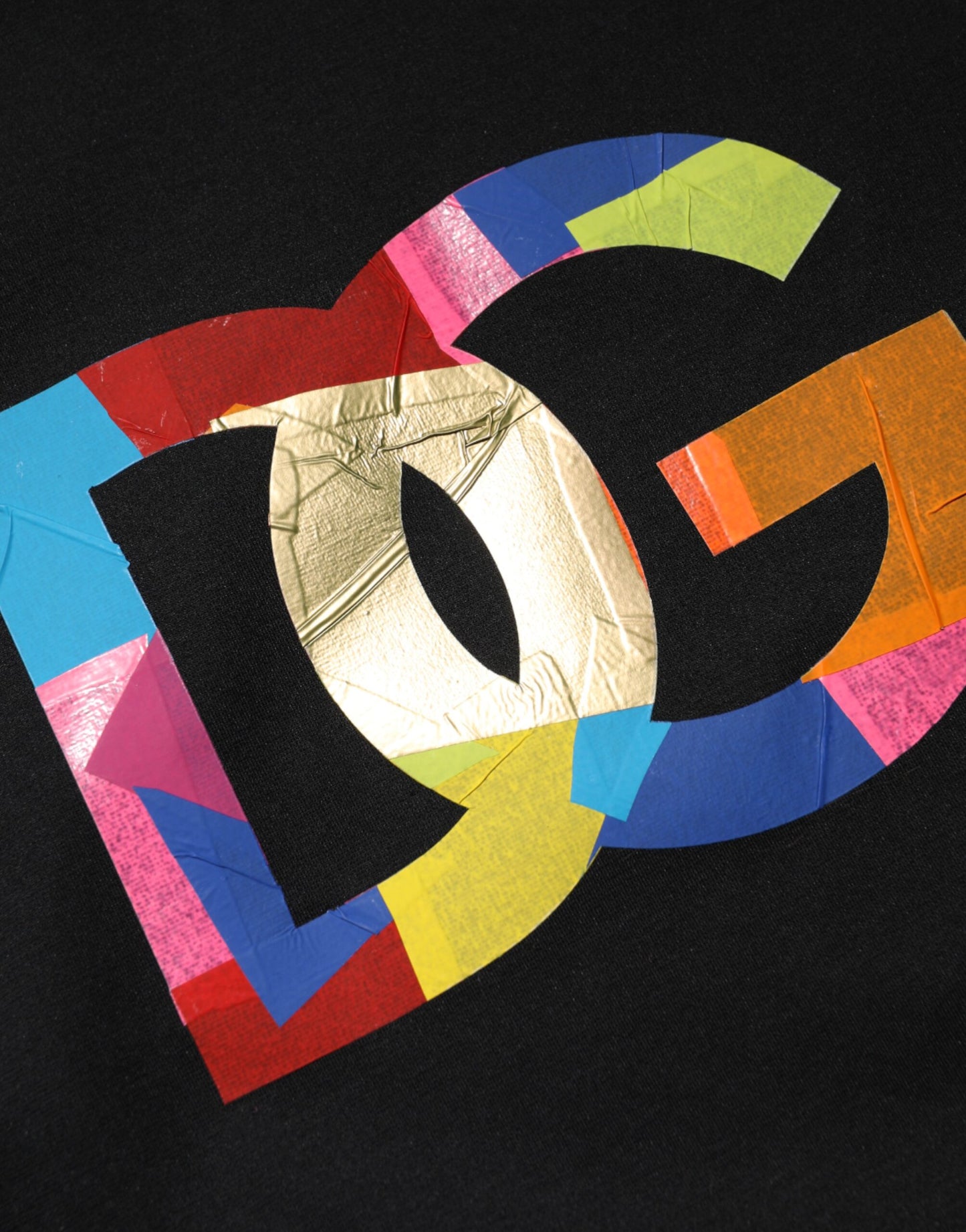 Black DG Logo Print Cotton Crew Neck T-shirt-Dolce & Gabbana-LabelTerrace.com