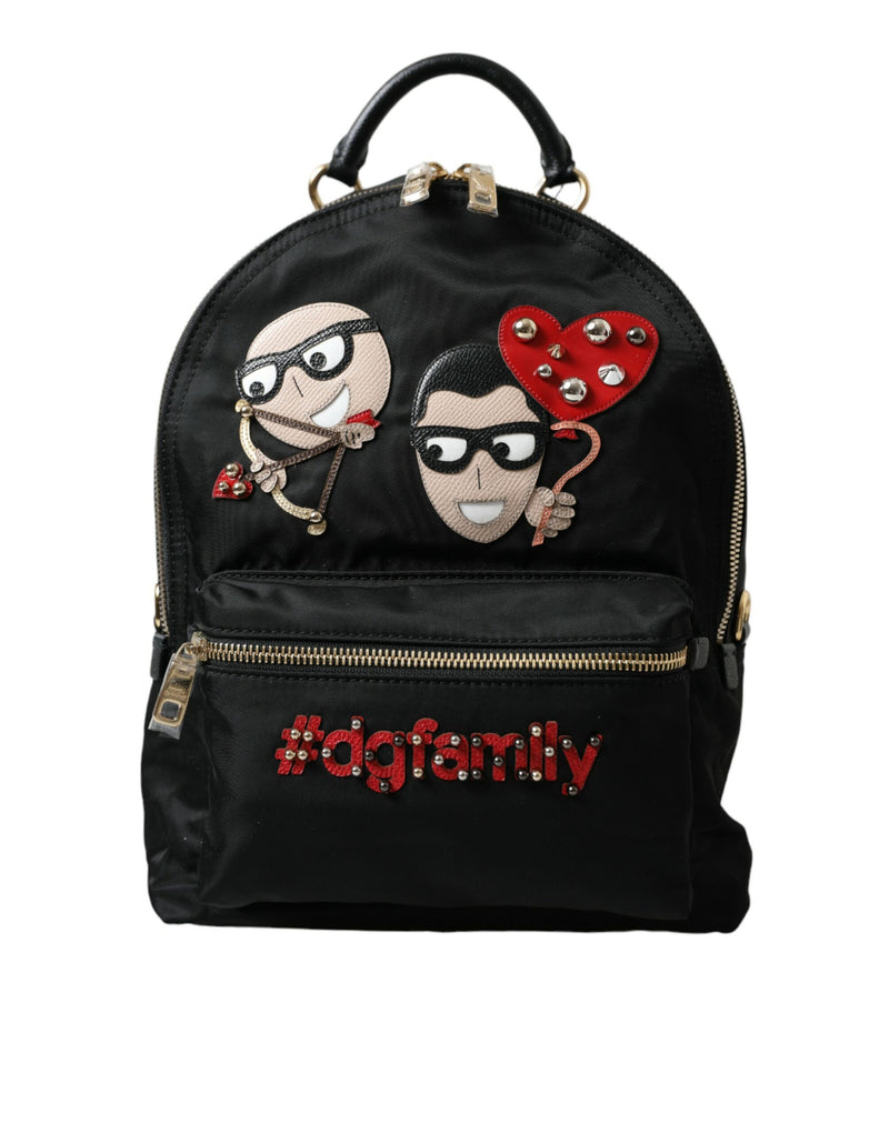 Black #DGFAMILY Embellished Backpack VULCANO Bag-Dolce & Gabbana-LabelTerrace.com