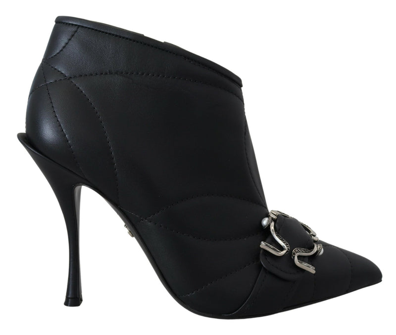 Black Devotion Quilted Buckled Ankle Boots Shoes-Dolce & Gabbana-LabelTerrace.com