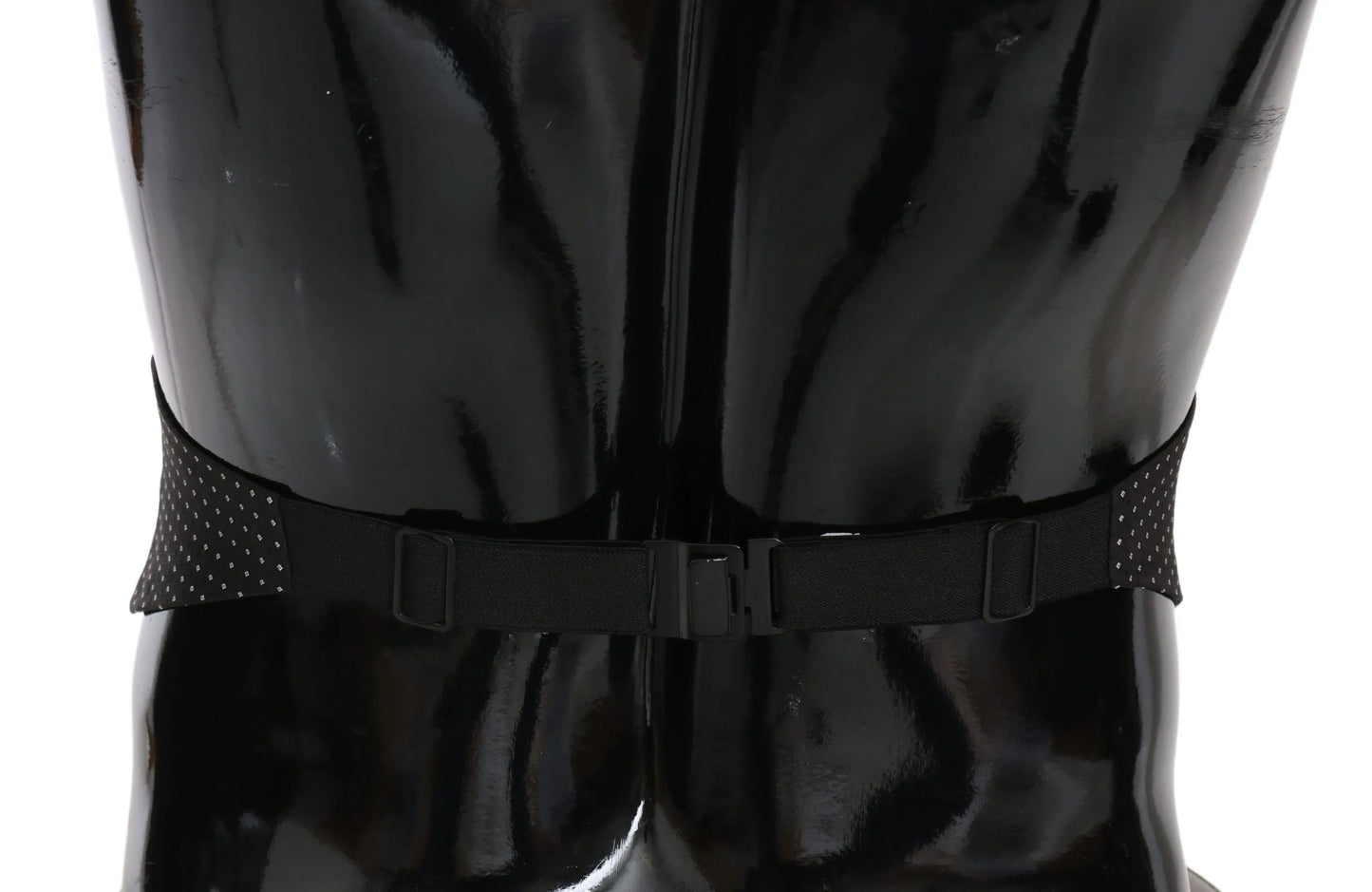 Black Dotted Waist Belt Silk Cummerbund-Dolce & Gabbana-LabelTerrace.com