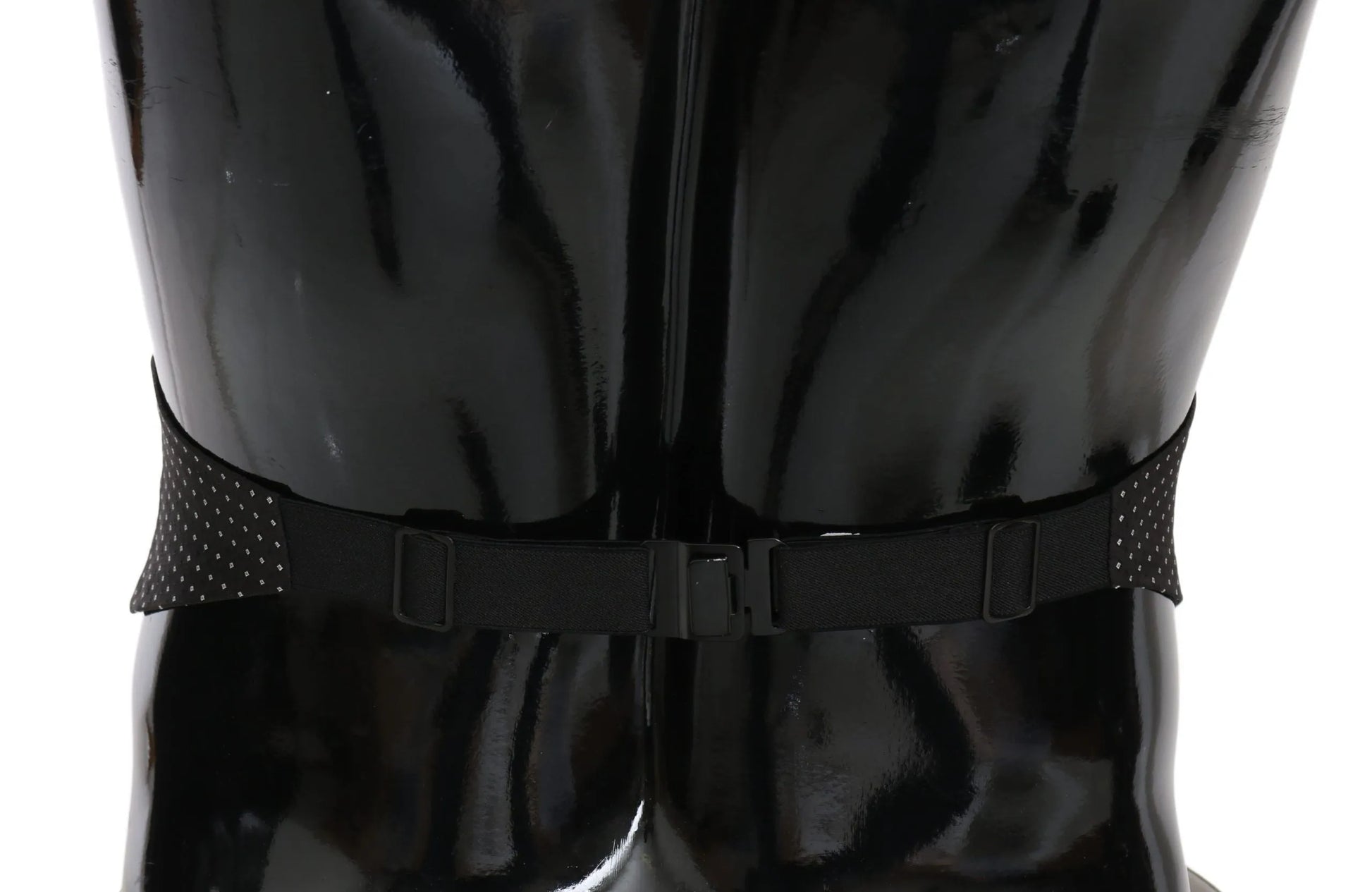 Black Dotted Waist Belt Silk Cummerbund-Dolce & Gabbana-LabelTerrace.com