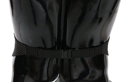 Black Dotted Waist Belt Silk Cummerbund-Dolce & Gabbana-LabelTerrace.com