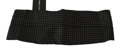 Black Dotted Waist Belt Silk Cummerbund-Dolce & Gabbana-LabelTerrace.com