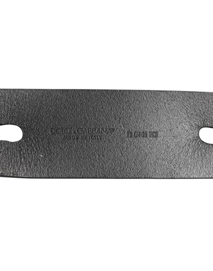 Black Double Strap Leather Silver Buckle Belt