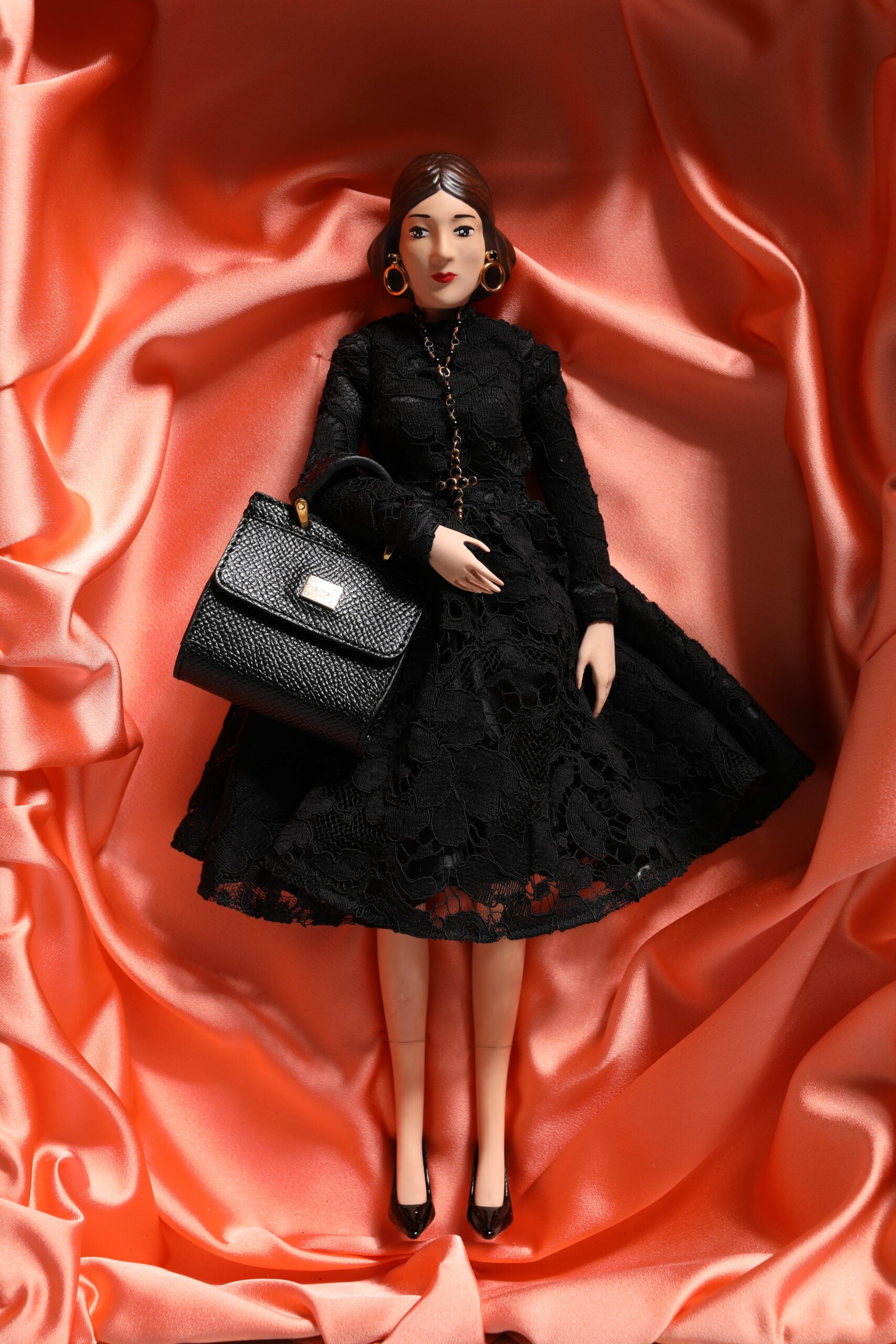 Black Dress Ceramic Porcelain Fashion Leather Sicily Dolls-Dolce & Gabbana-LabelTerrace.com
