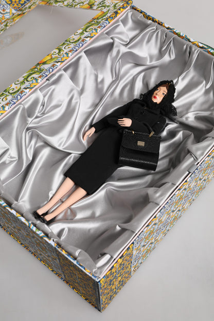 Black Dress Ceramic Porcelain Fashion Leather Sicily Dolls-Dolce & Gabbana-LabelTerrace.com