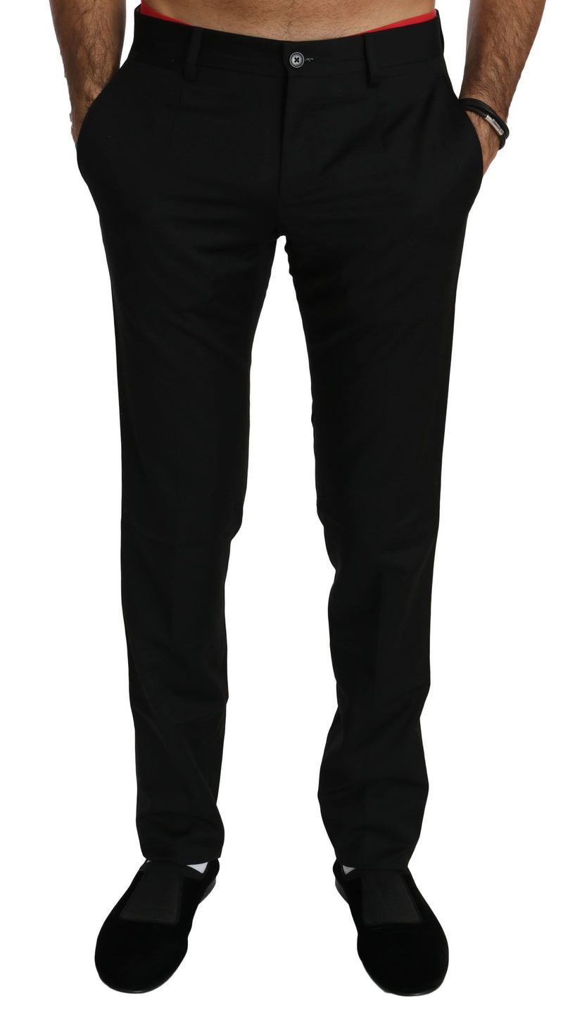 Black Dress Formal Trouser Mens Wool Pants-Dolce & Gabbana-LabelTerrace.com